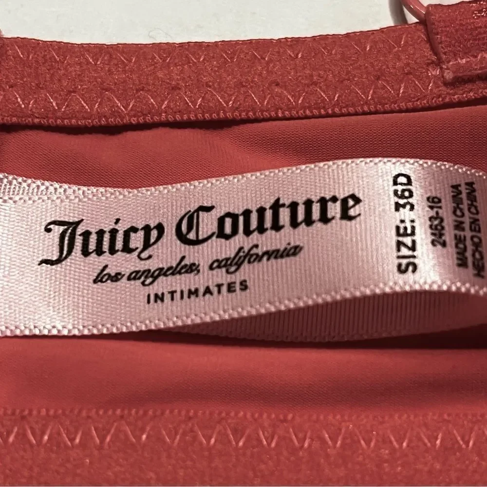 Juicy Couture Bra Underwire, Lightly Padded Coral Size 36D